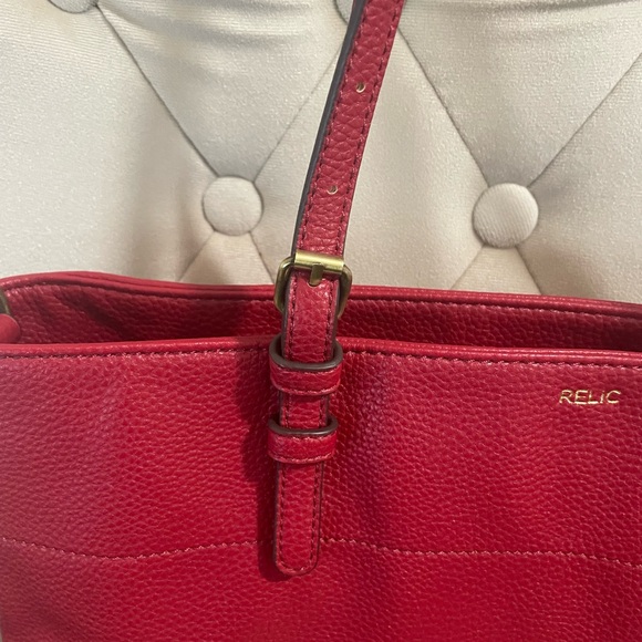 Red Tote bag by Fossil “relic” large tote,school or work ect. - Picture 12 of 13